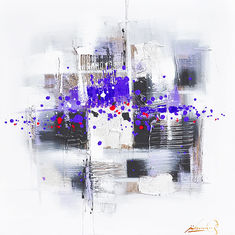 PXFC249 Wall décor art oil on canvas abstract blue grey whitetones